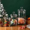 MyGift Glass Apothecary Jar Set with Clear Lid – Decorative Kitchen and Bath Storage Canisters, Wedding Centerpiece Jars, Candy Buffet with Lids(Clear)