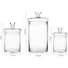 MyGift Glass Apothecary Jar Set with Clear Lid – Decorative Kitchen and Bath Storage Canisters, Wedding Centerpiece Jars, Candy Buffet with Lids(Clear)