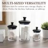 MyGift Glass Apothecary Jar Set with Clear Lid – Decorative Kitchen and Bath Storage Canisters, Wedding Centerpiece Jars, Candy Buffet with Lids(black)