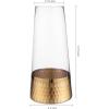 MyGift Glass and Gold Bottom Flower Vases, 10 inch Clear Glass Vases for Table Centerpieces Home Decor(Clear / Gold)