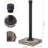 MyGift Industrial Brass Metal Pipe Paper Towel Holder Stand Kitchen Countertop Paper Towel Dispenser with Torched Solid Wood Base