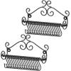 MyGift Jewelry Organizer – Wall Mounted Black Metal Scrollwork Design Necklace Holder Jewelry Display Storage Rack with 20 Hanging S-Hooks(Black  Set of 2)