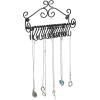 MyGift Jewelry Organizer – Wall Mounted Black Metal Scrollwork Design Necklace Holder Jewelry Display Storage Rack with 20 Hanging S-Hooks(Black)