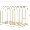 MyGift Large Desktop Document Holder, Brass Metal Wire File Folder Organizer Rack with 8-Slots and Arch Design(Brass)