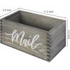 MyGift Mail Holder Storage Organizer Box Whitewashed Wood with MAIL Script Design, Desktop Letters, Bills, Notes and Postcard Bin for Home Office Dorm Room(Vintage Gray)