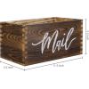 MyGift Mail Holder Storage Organizer Box Whitewashed Wood with MAIL Script Design, Desktop Letters, Bills, Notes and Postcard Bin for Home Office Dorm Room(Rustic Brown)