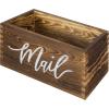 MyGift Mail Holder Storage Organizer Box Whitewashed Wood with MAIL Script Design, Desktop Letters, Bills, Notes and Postcard Bin for Home Office Dorm Room(Rustic Brown)