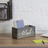 MyGift Mail Holder Storage Organizer Box Whitewashed Wood with MAIL Script Design, Desktop Letters, Bills, Notes and Postcard Bin for Home Office Dorm Room(Vintage Gray)