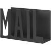 MyGift Modern Black Metal Mail Holder Countertop Organizer with Cutout Mail Lettering Design, Office Desktop Envelope and Document Storage Rack(Black)
