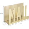 MyGift Modern Black Metal Mail Holder Countertop Organizer with Cutout Mail Lettering Design, Office Desktop Envelope and Document Storage Rack(Brass)
