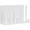 MyGift Modern Black Metal Mail Holder Countertop Organizer with Cutout Mail Lettering Design, Office Desktop Envelope and Document Storage Rack(White)