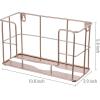 MyGift Modern Brass Tone Metal Wire Commercial Wall Mounted or Tabletop Paper Folded Towel Holder Dispenser Rack (Tree and Bird)(Copper)