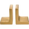 MyGift Modern Gold Concrete Office Bookshelf Decor Bookends for Heavy Book and Textbooks, Desktop Book Holder, 1 Pair(Gold)