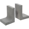 MyGift Modern Gold Concrete Office Bookshelf Decor Bookends for Heavy Book and Textbooks, Desktop Book Holder, 1 Pair(Gray)