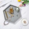 MyGift Modern Gray Concrete Hexagonal Decorative Display Bathroom Vanity Tray(Gray-hexagon)
