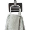 MyGift Modern Gunmetal Gray Wall Mounted Towel Hook, Hotel Series Sleek Polished Stainless Steel Hanging Bath Towel and Robe Holder