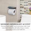 MyGift Modern Hotel Series Toilet Paper Roll Holder in Matte Black Stainless Steel Finish, Minimalist Commercial Grade Toilet Tissue Dispenser with Storage Display Top Shelf