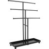 MyGift Modern Jewelry Organizer, 3 Tier Black Metal Tabletop Bracelet and Necklace Jewelry Storage Display Tree Rack with Base Ring Tray(3 Tier Black)