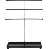 MyGift Modern Jewelry Organizer, 3 Tier Black Metal Tabletop Bracelet and Necklace Jewelry Storage Display Tree Rack with Base Ring Tray(3 Tier Black)