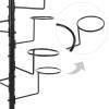 MyGift Modern Large Commercial Freestanding Hat Rack Display for Retail Store, Black Metal Wig Storage or Hat Stand for Multiple Hats and Baseball Caps with 20 Customizable Circular Hooks(Black)