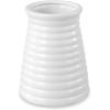 MyGift Modern White Ceramic Flower Vase, Ribbed Design Tabletop Small Vase Decor