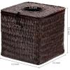 MyGift Natural Brown Seagrass Tissue Box Holder Cover Square Decorative Refillable Facial Tissue and Napkin Dispenser with Hinged Top Lid