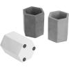 MyGift Pen Holder Pencil Holder For Desk,Pen Cup Holder For Desk,Concrete Desktop Pencil Cup,Modern Gray-Tone,Set of 3(Black-gray-white)