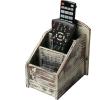 MyGift Remote Control Holder,TV Remote Holder,Whitewashed Wood Remote Caddy for Table,Remote Control Organizer Caddy with 3 Compartments, TV Remote Media Remote Storage Box for Living Room(Torched Wood)