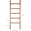MyGift Rustic Brown Wood 4 ft Leaning Towel Ladder Rack for Bathroom Storage with 5 Hanging Rungs, Farmhouse Style Blanket and Quilt Display Ladder(Brown)