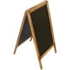 MyGift Rustic Brown Wood Sidewalk A-Frame Double Sided Chalkboard Sign, 40-Inch Sandwich Memo Board