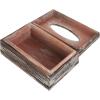 MyGift Rustic Gray Solid Wood Tissue Box Holder Rectangular Cover, Decorative Bathroom Facial Tissue Box Holder with Hinged Lid(Torched Wood)
