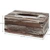 MyGift Rustic Gray Solid Wood Tissue Box Holder Rectangular Cover, Decorative Bathroom Facial Tissue Box Holder with Hinged Lid(Torched Wood)