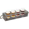 MyGift Rustic Solid Wood Sampler Tray Beer Flight Holder Serving Set with 4 Glasses and Erasable Chalkboard Label (Brown Solid Wood)(Torched)