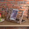 MyGift Rustic Torched Wood Adjustable Cookbook Stand, Kitchen Recipe Book, iPad and Tablet, and Bookrest Holder