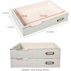 MyGift Set of 2 Vintage Distressed Finish Brown Wood Stackable Office Desktop Document Letter Paper Tray(Whitewashed)