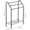 MyGift Silver Chrome Metal Freestanding Towel Rack for Bathroom Laundry Room Spa with 3 Tiered Bars and Storage Shelf, Clothes and Towel Drying Rack Stand(Black)