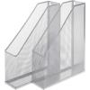 MyGift Silver Wire Mesh Document Holder, Wall Mounted or Desktop Magazine and File Rack, Set of 2(Silver  Set of 2)