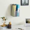 MyGift Silver Wire Mesh Document Holder, Wall Mounted or Desktop Magazine and File Rack, Set of 2(Silver  Set of 2)