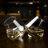 MyGift Tilted Crystal Whiskey Glasses Set of 4 Tumblers, Old Fashioned Scotch & Bourbon Glass, Includes Gift Box(Clear)