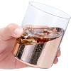 MyGift Tilted Crystal Whiskey Glasses Set of 4 Tumblers, Old Fashioned Scotch & Bourbon Glass, Includes Gift Box(Copper)