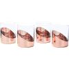 MyGift Tilted Crystal Whiskey Glasses Set of 4 Tumblers, Old Fashioned Scotch & Bourbon Glass, Includes Gift Box(Copper)