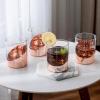 MyGift Tilted Crystal Whiskey Glasses Set of 4 Tumblers, Old Fashioned Scotch & Bourbon Glass, Includes Gift Box(Copper)