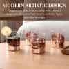 MyGift Tilted Crystal Whiskey Glasses Set of 4 Tumblers, Old Fashioned Scotch & Bourbon Glass, Includes Gift Box(Copper)