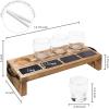 MyGift Torched Solid Wood Tasting Beer Glass Gift Set with 4 Tasting Beer Glasses and Serving Tray with Erasable Chalkboard Label (Brown)(Brown)