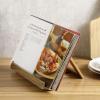 MyGift Torched Wood Cookbook Stand – Recipe Binder Reading Book Display and iPad Tablet Easel with Metal Page Holder and Kickstand(Multi)