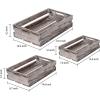 MyGift Torched Wood Decorative Storage Box with Handles, Country Rustic Nesting Open Top Bin, Set of 3