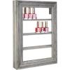 MyGift Vintage Gray Wood Wall Mounted Nail Polish Holder Display Rack with 4 Tier Shelf, Essential Oil Bottle Organizer(Vintage Gray)