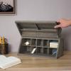 MyGift Vintage Grey Solid Wood Desktop Organizer