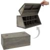 MyGift Vintage Grey Solid Wood Desktop Organizer