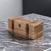 MyGift Vintage Wooden Wine Gift Box – Single Bottle Holder with Locking Latch & Leather Straps, Rustic Brown Wedding Champagne, Beer (14x5x5 Inches)